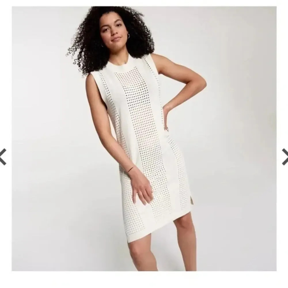 Calia White Swimwear Collection Crochet Cover Up Dress Size XS